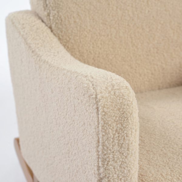 DSC_5993 拷贝 Boucle Kids Sofa Rocking Chair with Wooden Rockers