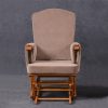 Nursing Glider Chair with Ottoman – Front view Nursing glider chair with padded high back, cushioned armrests and matching ottoman