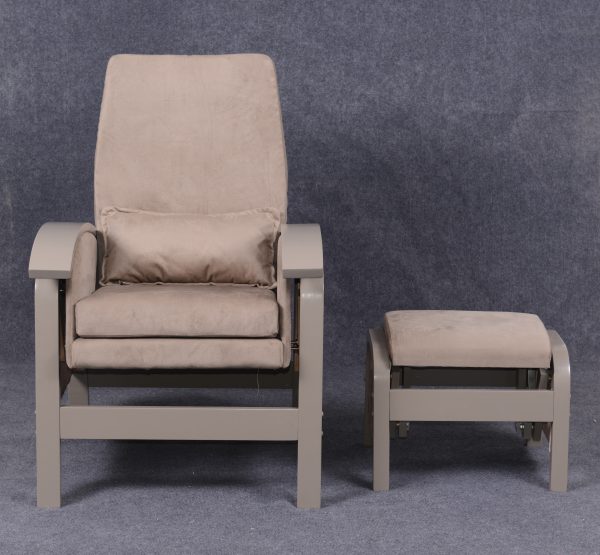 Upholstered Nursery Glider Chair with Ottoman