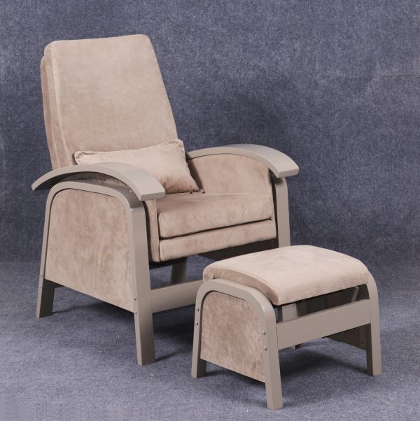 Upholstered Nursery Glider Chair with Ottoman
