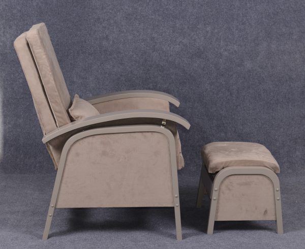 Upholstered Nursery Glider Chair with Ottoman