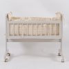 Wooden Baby Rocking Cradle with Wheels