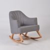 Upholstered Nursery Rocking Chair with Channel Tufted Back