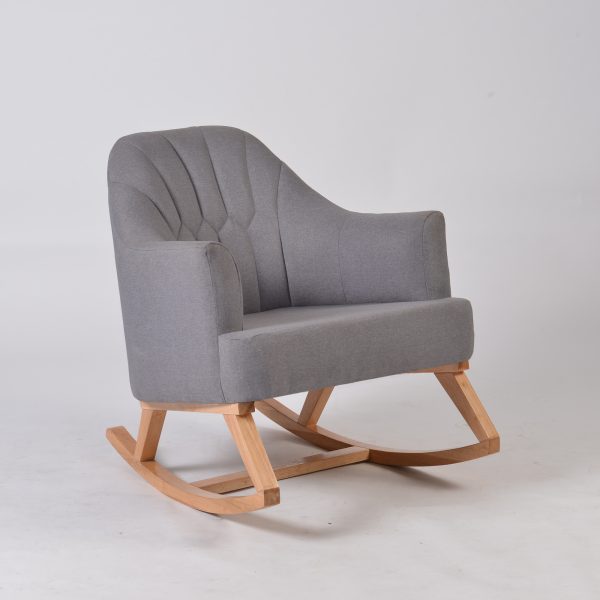 Upholstered Nursery Rocking Chair with Channel Tufted Back