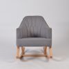 Upholstered Nursery Rocking Chair with Channel Tufted Back