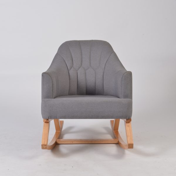 Upholstered Nursery Rocking Chair with Channel Tufted Back