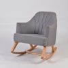 Upholstered Nursery Rocking Chair with Channel Tufted Back