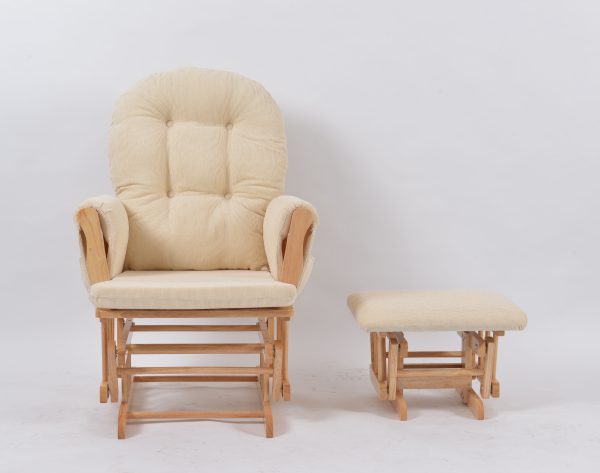 Classic Button Tufted Nursery Glider Chair with Ottoman