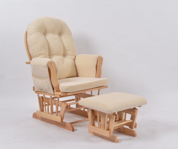 Classic Button Tufted Nursery Glider Chair with Ottoman