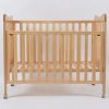 DSC_6337 Natural Wooden Baby Crib with Caster Wheels
