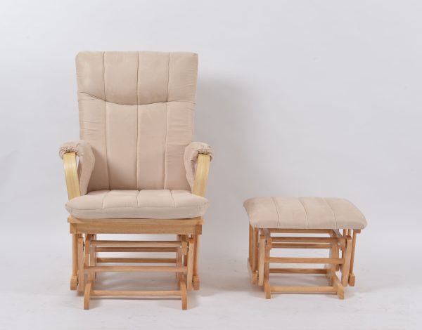 Padded High Back Nursery Glider Chair with Ottoman
