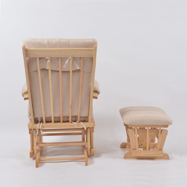 Padded High Back Nursery Glider Chair with Ottoman
