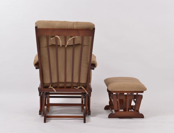Padded High Back Nursery Glider Chair with Ottoman