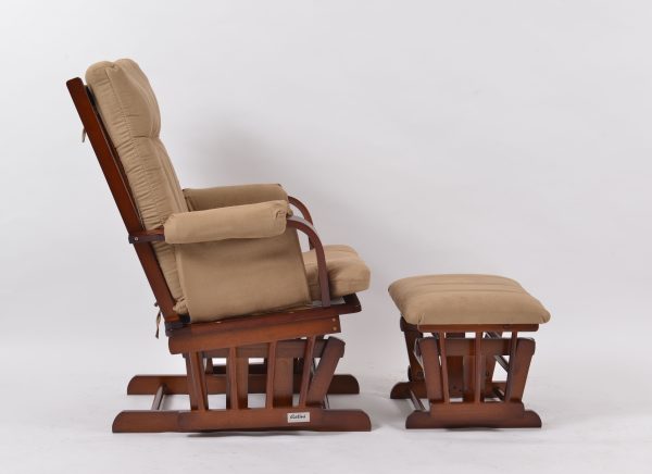 Padded High Back Nursery Glider Chair with Ottoman