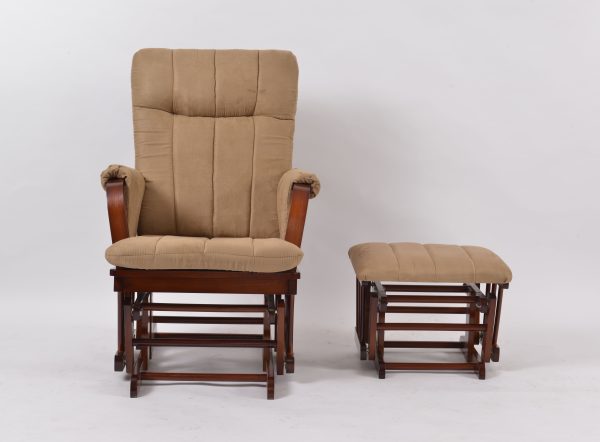 Padded High Back Nursery Glider Chair with Ottoman