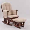 DSC_6371 Classic Nursery Glider Rocking Chair with Ottoman | Round Back Baby Feeding Chair