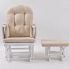 DSC_6376 Classic Nursery Glider Rocking Chair with Ottoman | Round Back Baby Feeding Chair