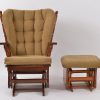 DSC_6384 Wooden Wingback Nursery Glider Chair with Ottoman