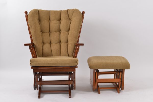 DSC_6384 Wooden Wingback Nursery Glider Chair with Ottoman