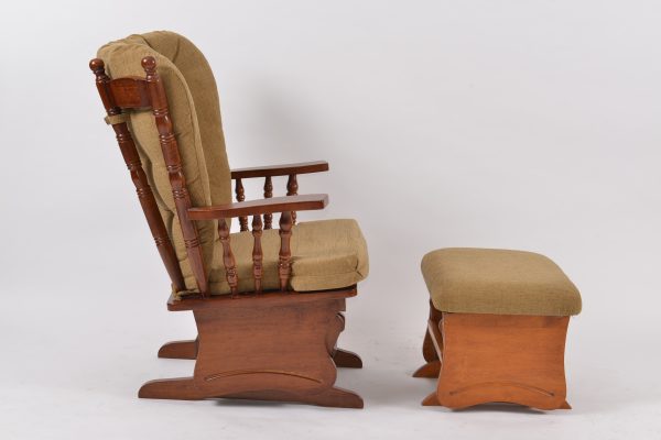 DSC_6391 Wooden Wingback Nursery Glider Chair with Ottoman