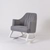 Upholstered Nursery Rocking Chair with Channel Tufted Back