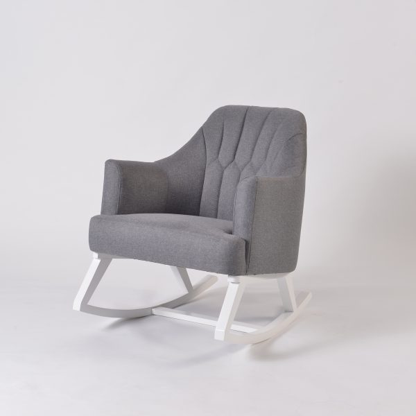 Upholstered Nursery Rocking Chair with Channel Tufted Back