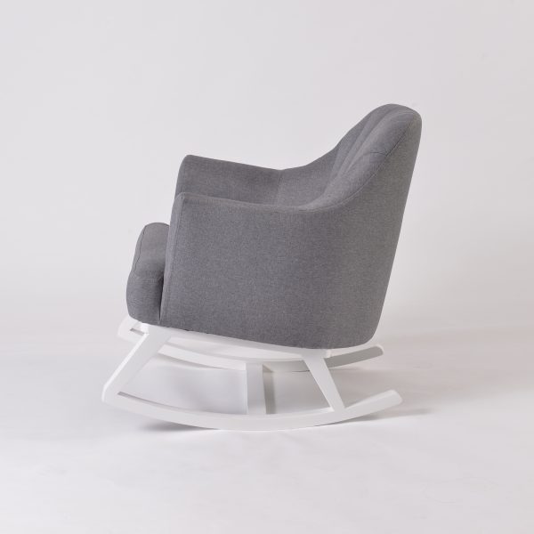 Upholstered Nursery Rocking Chair with Channel Tufted Back