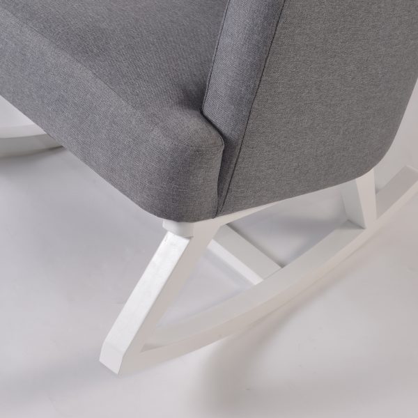 Upholstered Nursery Rocking Chair with Channel Tufted Back
