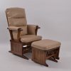 Leather-Look Wooden Glider Chair with Ottoman Leather-Look Wooden Glider Chair with Ottoman