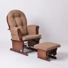 Padded Nursery Glider Chair with Ottoman Brown Padded Nursery Glider Chair with Ottoman