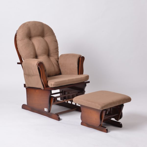 Padded Nursery Glider Chair with Ottoman Brown Padded Nursery Glider Chair with Ottoman