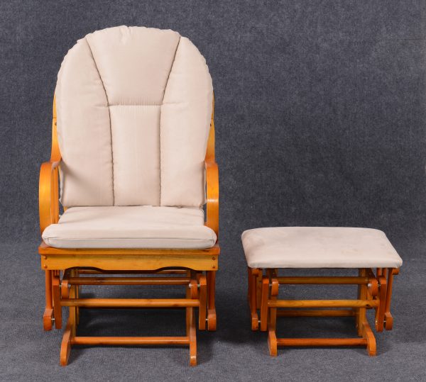 DSC_6546 Wooden Nursery Glider Chair with Ottoman
