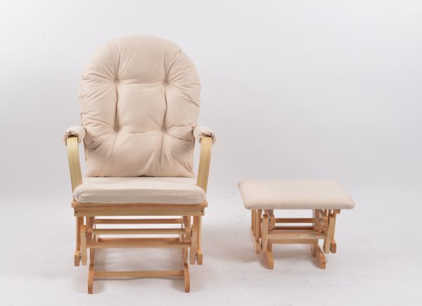 DSC_6659 Padded Wooden Glider Chair with Ottoman