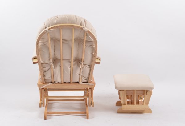 DSC_6663 Padded Wooden Glider Chair with Ottoman