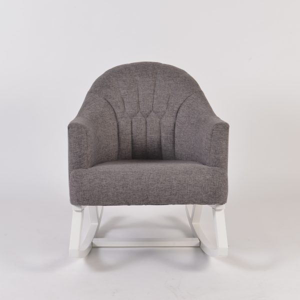 DSC_6692 Upholstered Nursery Rocking Chair with Wooden Rocker Base