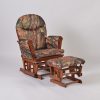 Upholstered Wooden Glider Chair and Ottoman Upholstered wooden glider chair with matching gliding ottoman