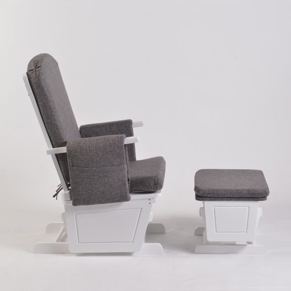 DSC_6733 Adjustable Back Glider Chair with Ottoman – Wooden Nursery Nursing Chair
