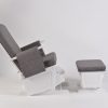 Adjustable Glider Chair – Reclined Backrest Position Side view of adjustable glider chair showing the backrest in a reclined position