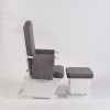 Adjustable Glider Chair – Upright Backrest Position Side view of adjustable glider chair showing the backrest in a more upright position with matching ottoman