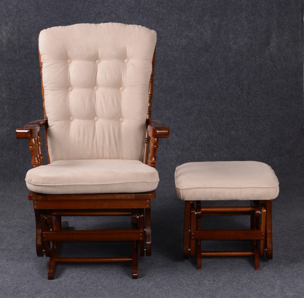 DSC_6860 Classic Wooden Glider Chair with Ottoman