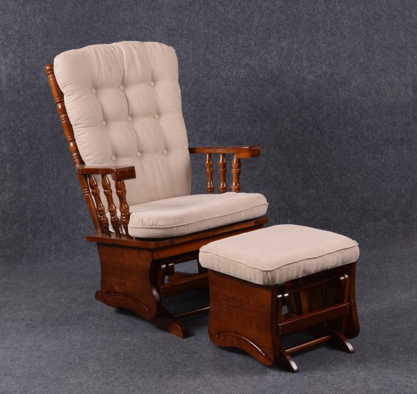 DSC_6862 Classic Wooden Glider Chair with Ottoman