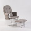 Padded Nursery Glider Chair with Ottoman Grey Grey padded nursery glider chair with matching ottoman and side pocket