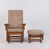 DSC_6925 Traditional Wooden Glider Rocking Chair with Ottoman