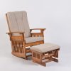 DSC_6927 Traditional Wooden Glider Rocking Chair with Ottoman
