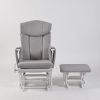 Adjustable Backrest Glider Chair Front View Front view of gray adjustable backrest glider chair with matching ottoman
