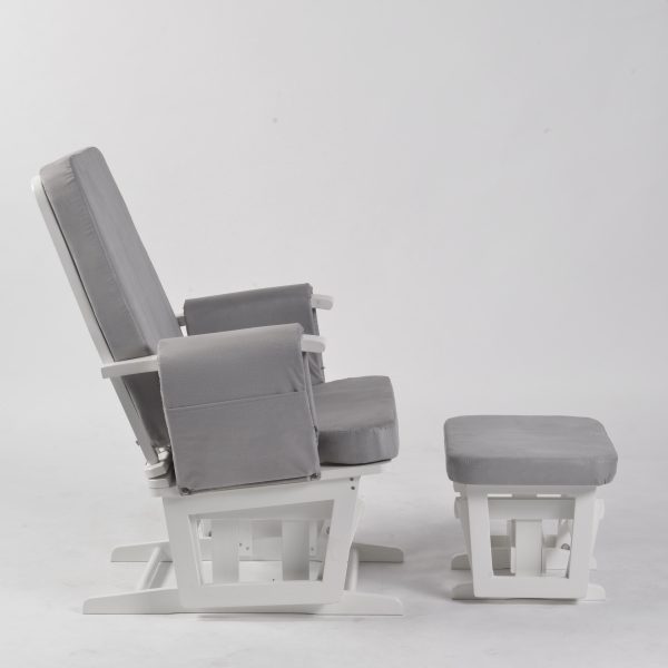 DSC_6969 Adjustable Back Nursery Glider with Ottoman – Wooden Nursing Chair