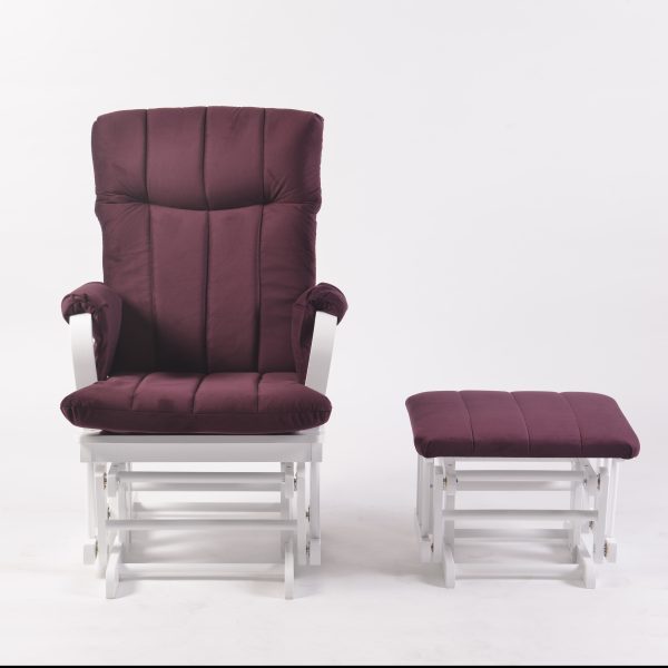 Padded High Back Nursery Glider Chair with Ottoman