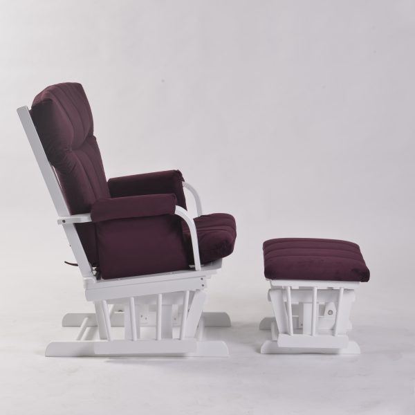 Padded High Back Nursery Glider Chair with Ottoman