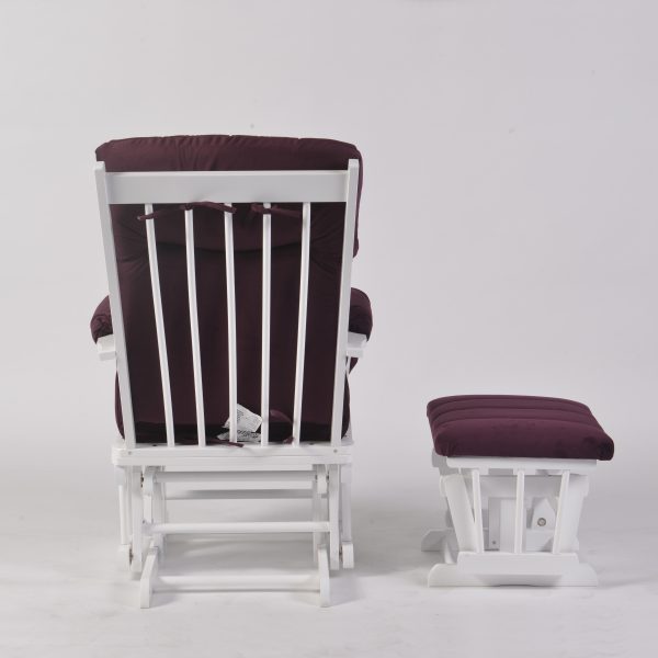 Padded High Back Nursery Glider Chair with Ottoman
