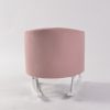 Pink Kids Rocking Chair Back View Back view of pink upholstered kids rocking chair